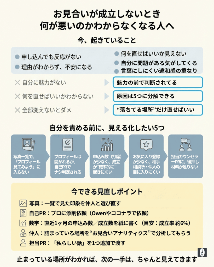 お見合いが成立しないとき|図解